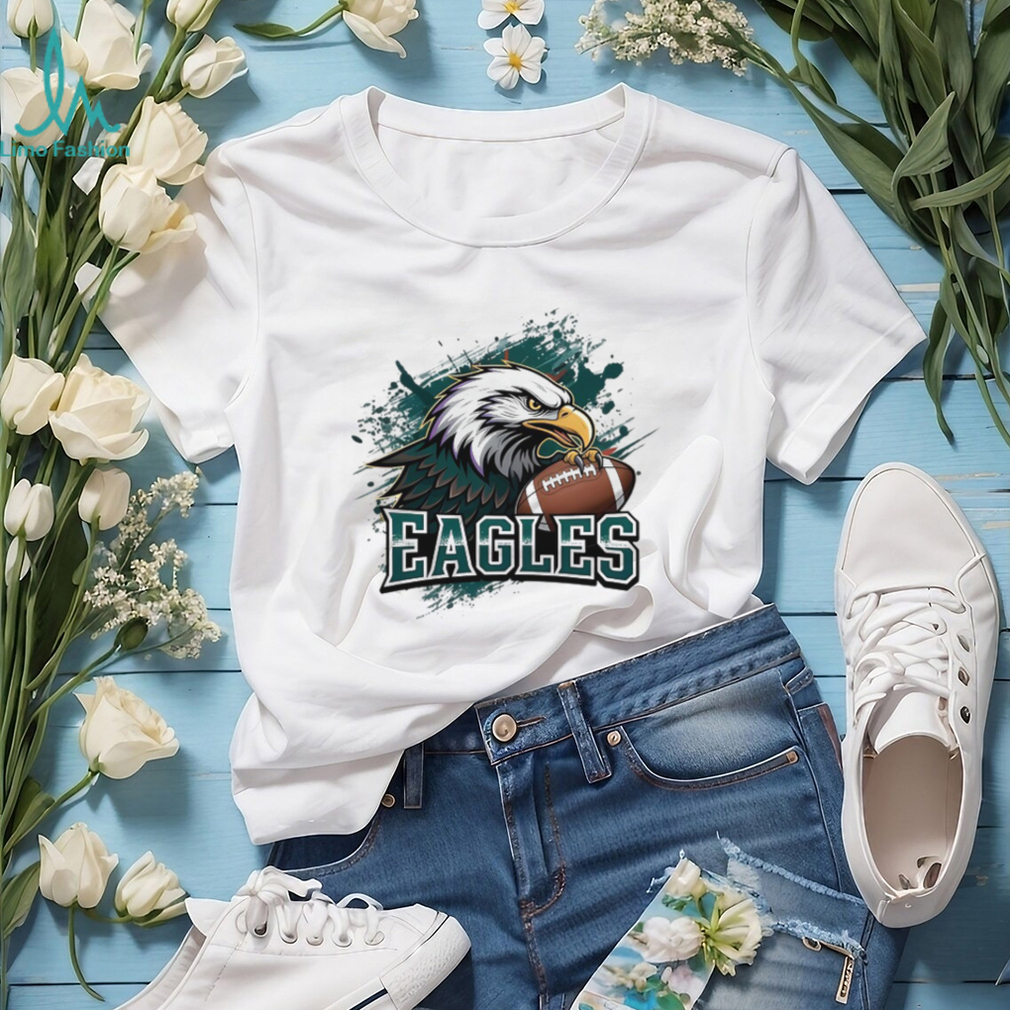 Philly Eagles Football T Shirt Eagle Talon Holding Football Splatter Art Philly Eagles Football T Shirt Eagle Talon Holding Football Splatter Art
