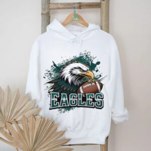 Philly Eagles Football T Shirt Eagle Talon Holding Football Splatter Art