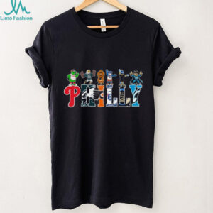 Philly Sports Mascots “PHILLY” Logo Typography T Shirt