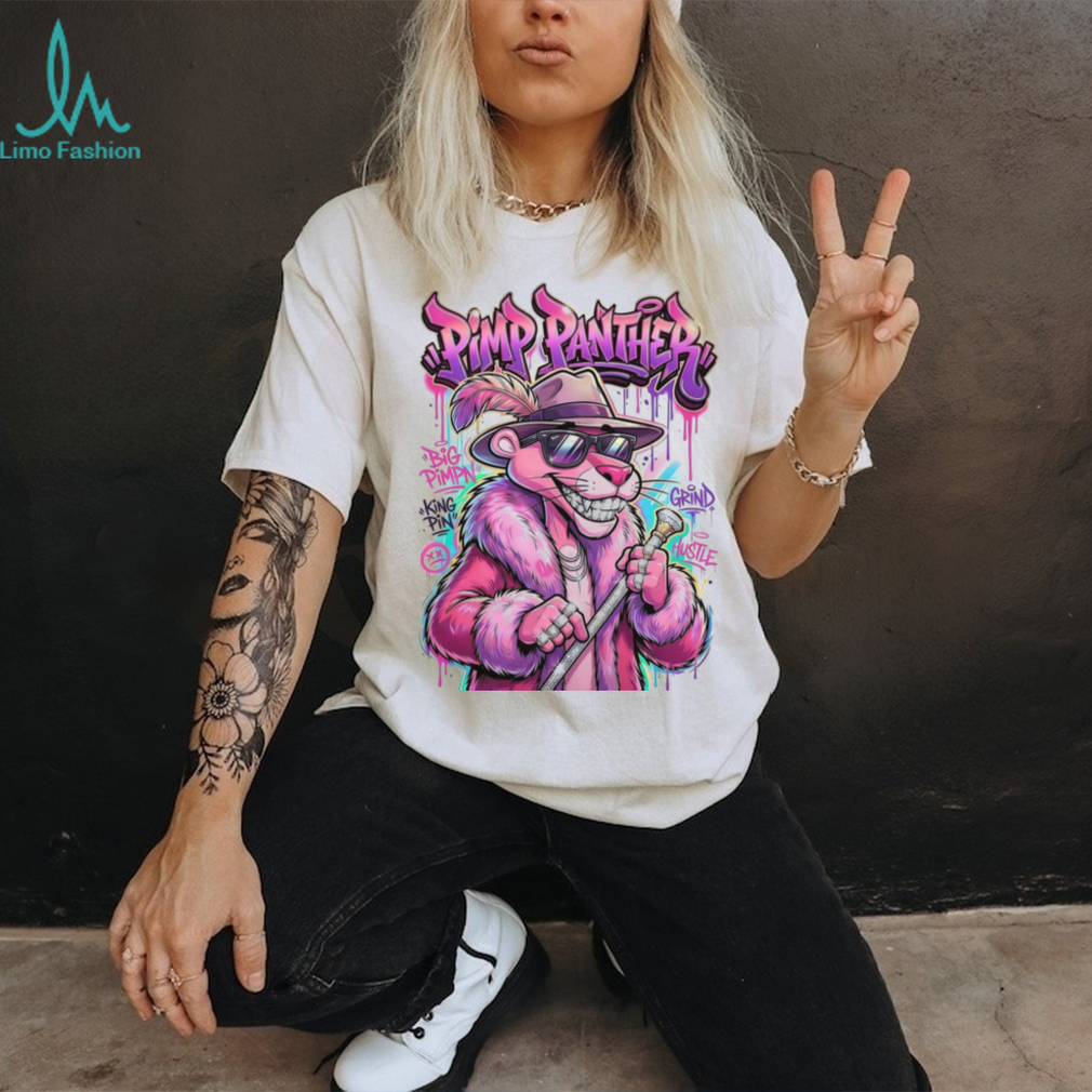 Pimp Panther Street Art Graffiti Style Pink Panther King Pin Tee Pimp Panther Street Art Graffiti Style Pink Panther King Pin Tee