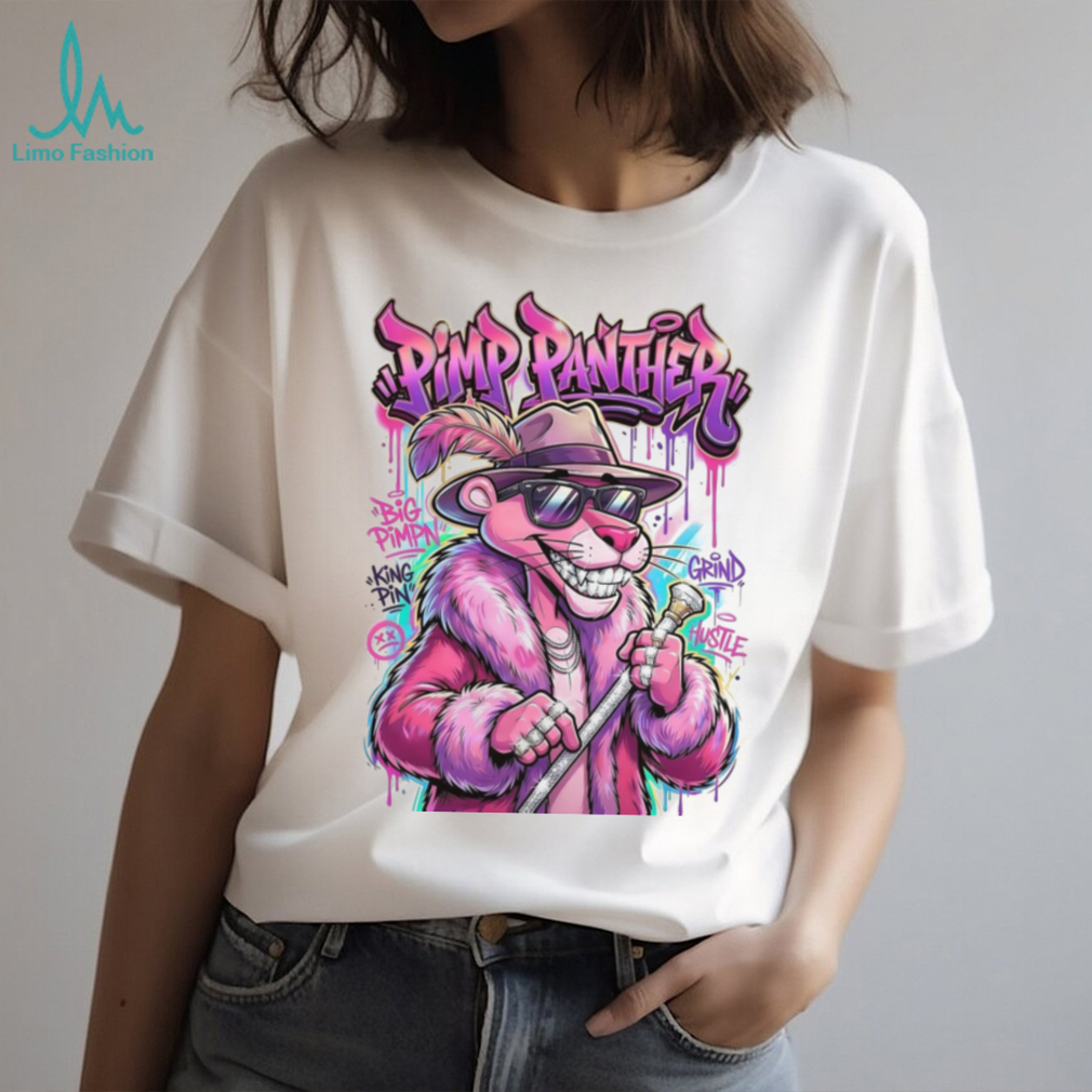 Pimp Panther Street Art Graffiti Style Pink Panther King Pin Tee Pimp Panther Street Art Graffiti Style Pink Panther King Pin Tee