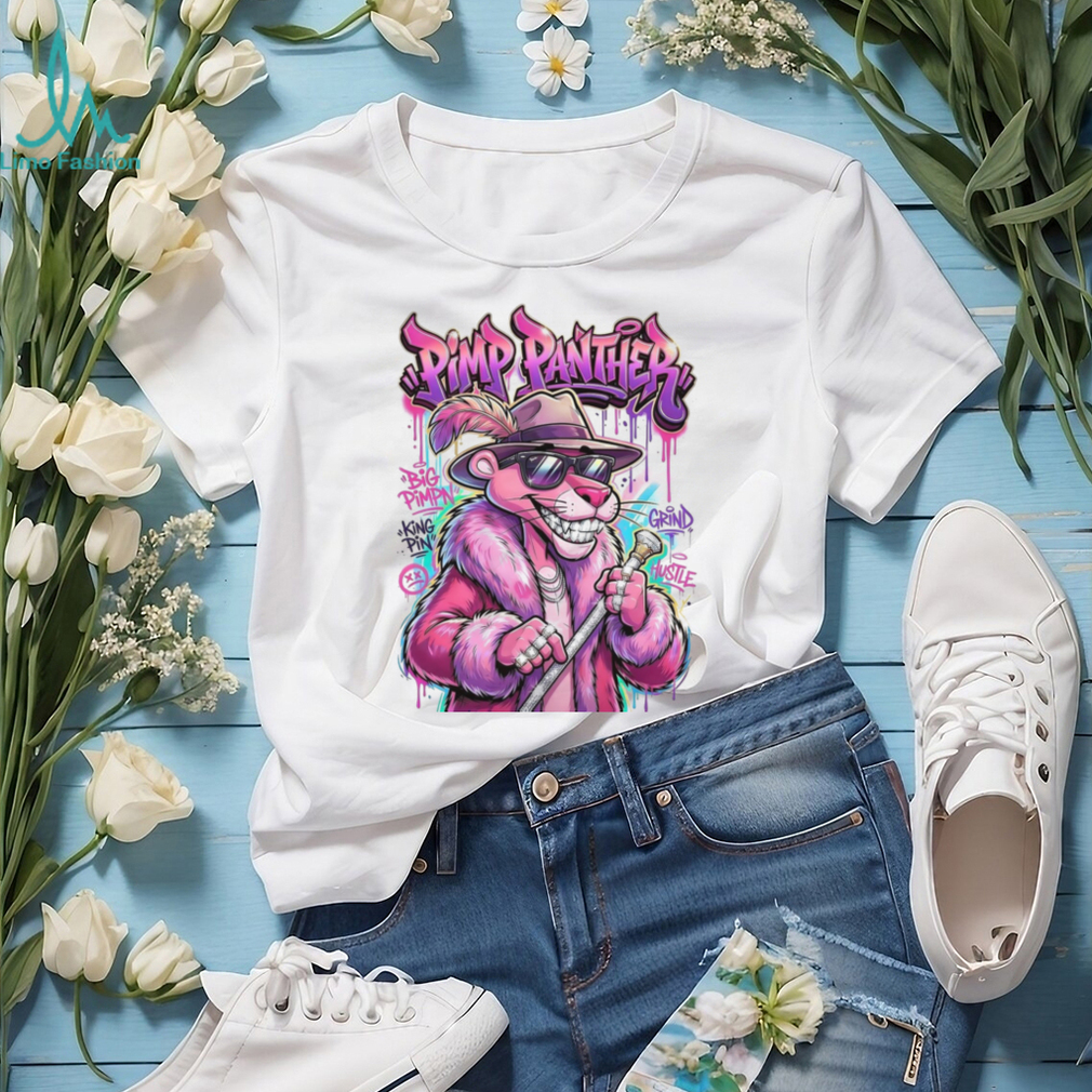 Pimp Panther Street Art Graffiti Style Pink Panther King Pin Tee Pimp Panther Street Art Graffiti Style Pink Panther King Pin Tee