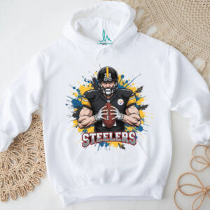 Pittsburgh Steelers Football Tee Quarterback Action Paint Splat Design Pittsburgh Steelers Football Tee Quarterback Action Paint Splat Design