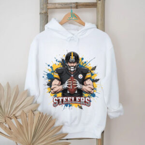Pittsburgh Steelers Football Tee Quarterback Action Paint Splat Design