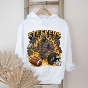 Pittsburgh Steelers Shirt Steel Worker Hammer & Fire Graphic