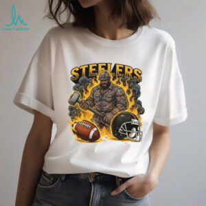 Pittsburgh Steelers Shirt Steel Worker Hammer & Fire Graphic