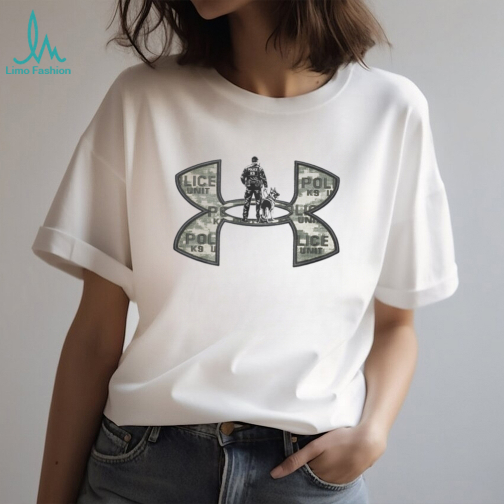 Police K9 Unit Officer and German Shepherd Tactical Camo Logo T Shirt Police K9 Unit Officer and German Shepherd Tactical Camo Logo T Shirt