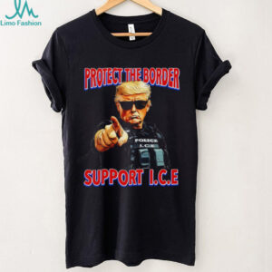Protect the Border Support I.C.E. Donald Trump Police Style Tee