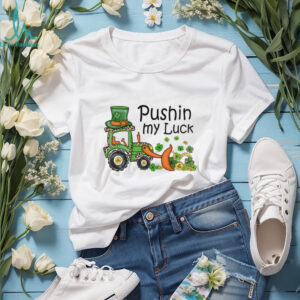 Pushin' My Luck Leopard Print Leprechaun Tractor Shirt