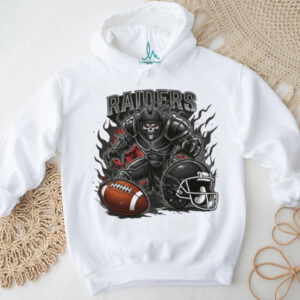 Raiders Skeleton Warrior Football T Shirt Dark Smoke & Flames Raiders Skeleton Warrior Football T Shirt Dark Smoke & Flames