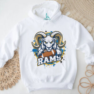 Rams Head Football Splatter Graphic Tee White Rams Head Football Splatter Graphic Tee White