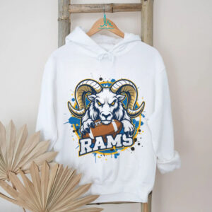 Rams Head Football Splatter Graphic Tee White