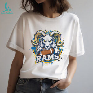 Rams Head Football Splatter Graphic Tee White