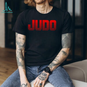 Retro JUDO Red Stripe Distressed Martial Arts T Shirt