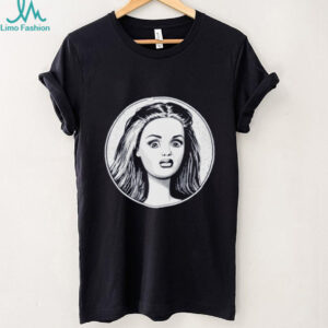 Retro Pop Art Surprised Woman Portrait Circular Graphic T Shirt