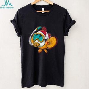 Scuba Diving Goldfish with Snorkel Mask Funny Ocean Graphic T Shirt (2)