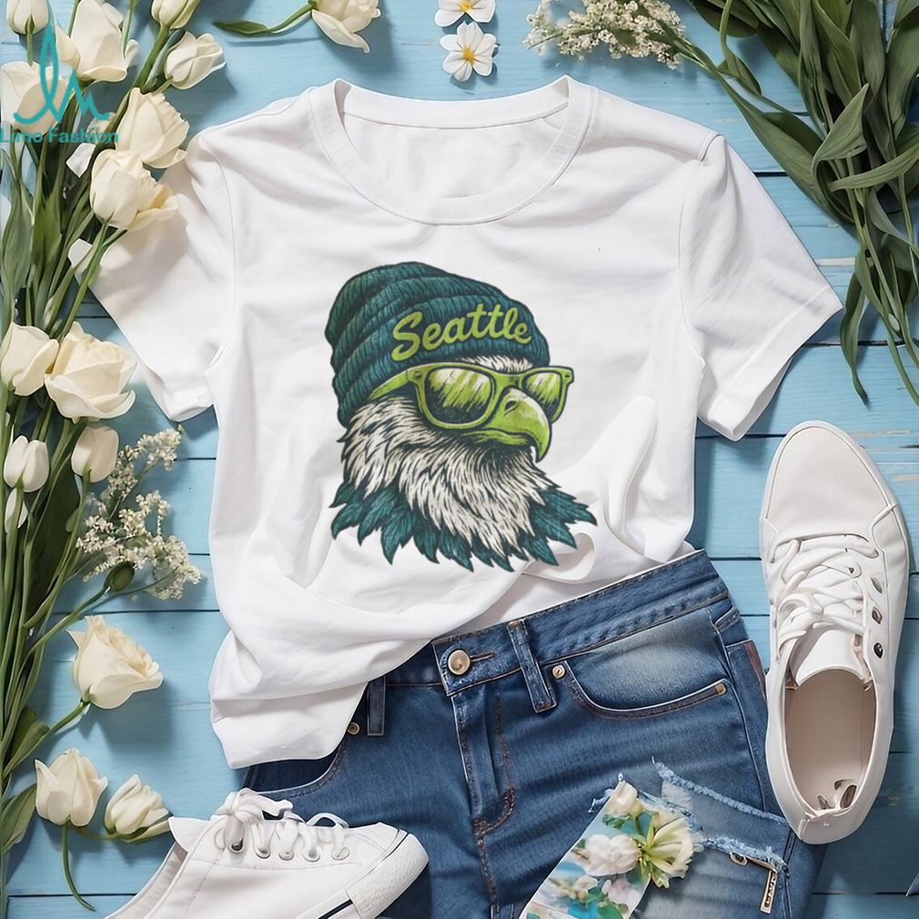 Seattle Osprey Eagle with Sunglasses and Beanie Vintage Style T Shirt Seattle Osprey Eagle with Sunglasses and Beanie Vintage Style T Shirt