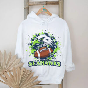 Seattle Seahawks Football T Shirt Hawk Talon Paint Splash Graphic