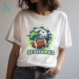 Seattle Seahawks Football T Shirt Hawk Talon Paint Splash Graphic