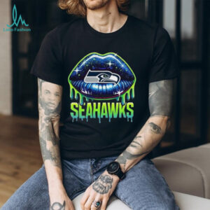 Seattle Seahawks Glitter Lips Graphic NFL Fan Fashion Art