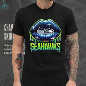 Seattle Seahawks Glitter Lips Graphic NFL Fan Fashion Art
