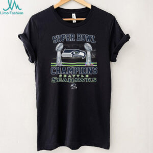 Seattle Seahawks Super Bowl Champions Dual Trophy XLVIII & LX T Shirt