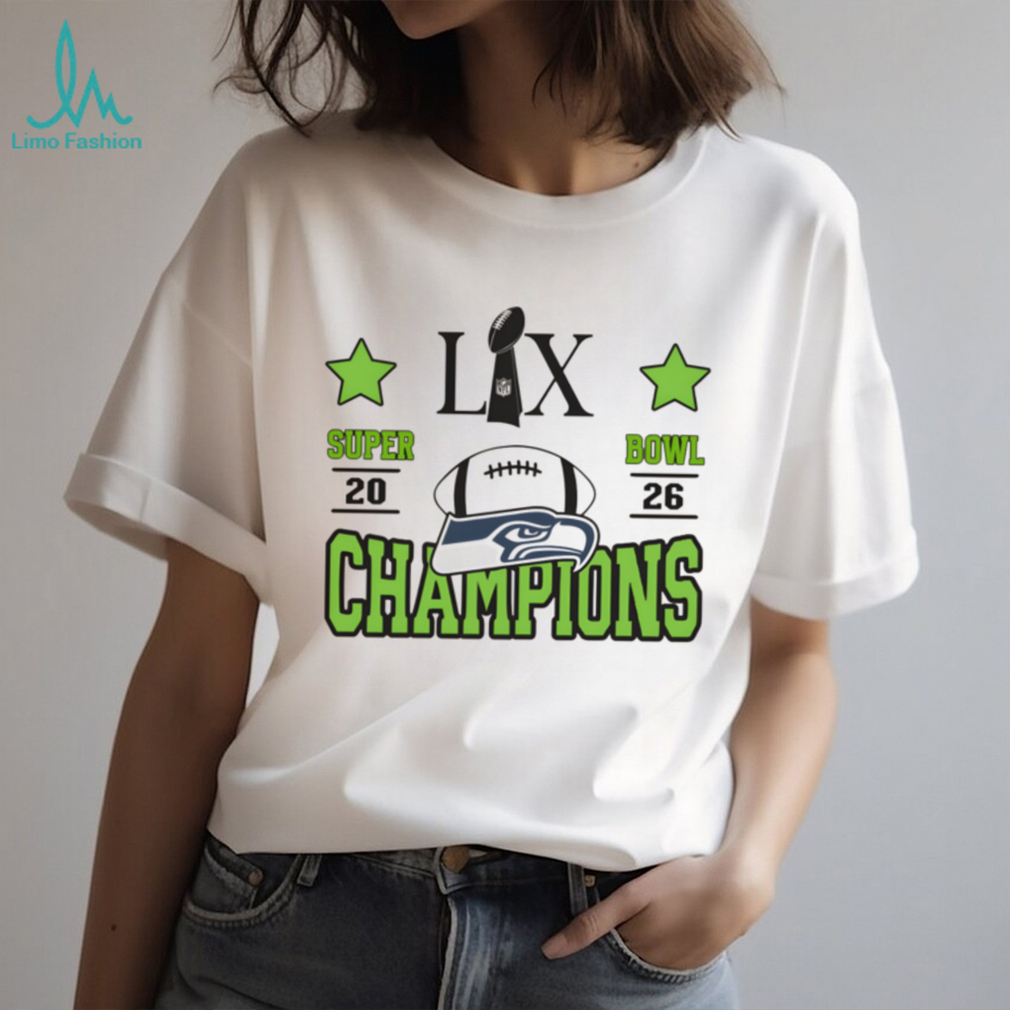 Seattle Seahawks Super Bowl LX 2026 Champions Minimalist Trophy Tee Seattle Seahawks Super Bowl LX 2026 Champions Minimalist Trophy Tee