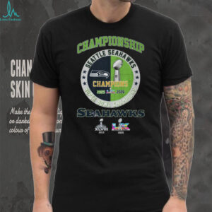 Seattle Seahawks Super Bowl LX Champions 2025 2026 Two Time Winners Tee