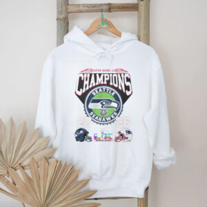 Seattle Seahawks Super Bowl LX Champions 2026 Helmet Matchup White T Shirt