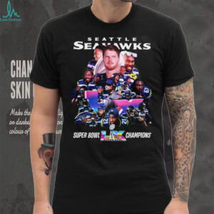 Seattle Seahawks Super Bowl LX Champions 2026 Roster Player Montage Tee