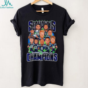 Seattle Seahawks Super Bowl LX Champions Caricature Players T Shirt Seattle Seahawks Super Bowl LX Champions Caricature Players T Shirt