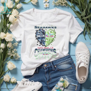 Seattle Seahawks Super Bowl LX Champions Diamond Heart Logo White T Shirt