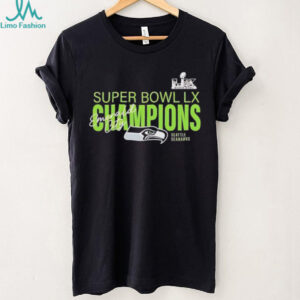 Seattle Seahawks Super Bowl LX Champions Emerald City Black T Shirt Seattle Seahawks Super Bowl LX Champions Emerald City Black T Shirt
