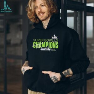 Seattle Seahawks Super Bowl LX Champions Emerald City Black T Shirt