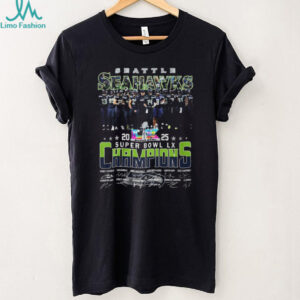 Seattle Seahawks Super Bowl LX Champions Team Roster Signature T Shirt