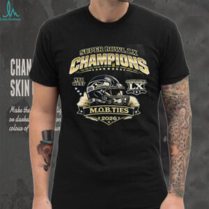 Seattle Seahawks Super Bowl LX MOB Ties 2026 Champions Black T Shirt