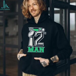Seattle Seahawks The 12th Man Lombardi Trophy Black T Shirt