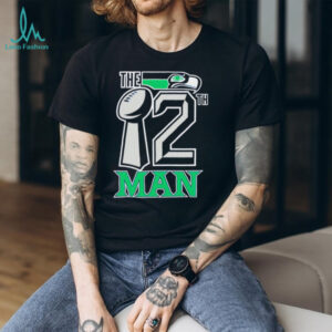 Seattle Seahawks The 12th Man Lombardi Trophy Black T Shirt