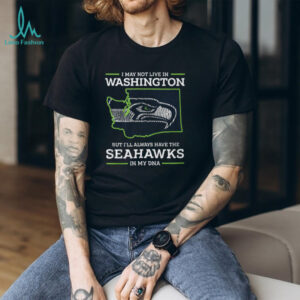 Seattle Seahawks in My DNA Washington State Silhouette Fan T Shirt