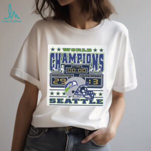 Seattle Seahawks vs Patriots 29 13 Scoreboard World Champions T Shirt