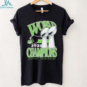 Seattle Washington World Champions 2025 Double Trophy Lime Green T Shirt Seattle Washington World Champions 2025 Double Trophy Lime Green T Shirt