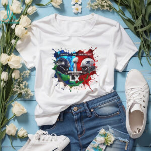 Seattle vs New England Super Bowl LX 2026 Paint Splash T shirt