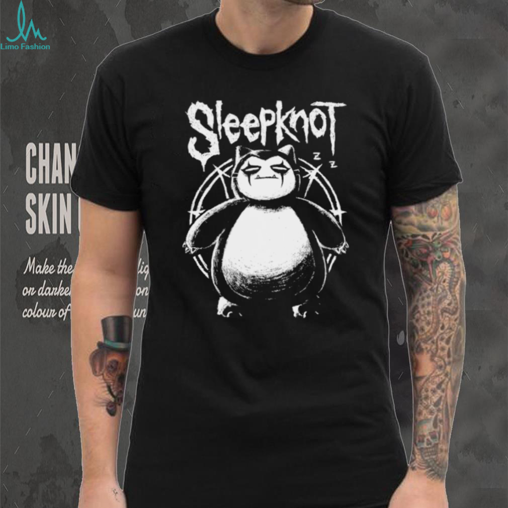 “Sleepknot” Snorlax Heavy Metal Parody T Shirt Funny Pokémon Graphic “Sleepknot” Snorlax Heavy Metal Parody T Shirt Funny Pokémon Graphic