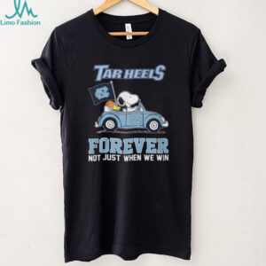Snoopy Driving Car Tar Heels Forever Not Just When We Win T Shirt
