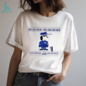 Snoopy Seattle Seahawks Super Bowl LIX Champions White Graphic T Shirt