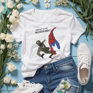 Spider Man “Stay Out Of My Neighborhood” Action Pose Graphic T Shirt
