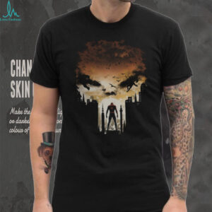 Spider Man Sunset Silhouette Cityscape Marvel Hero Graphic T Shirt