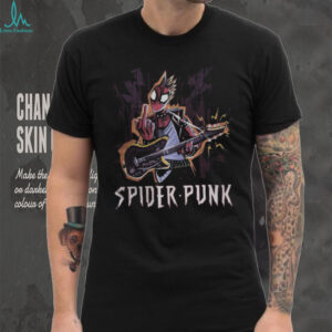 Spider Punk Rock Guitarist Graphic T Shirt Edgy Superhero Streetwear