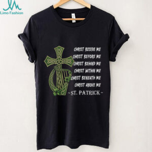 St. Patrick’s Blessing Christ Beside Me Celtic Cross Harp Irish T Shirt
