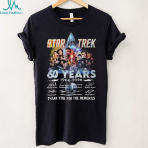 Star Trek 60 Years 1966 2026 Anniversary Signature Thank You For The Memories T Shirt